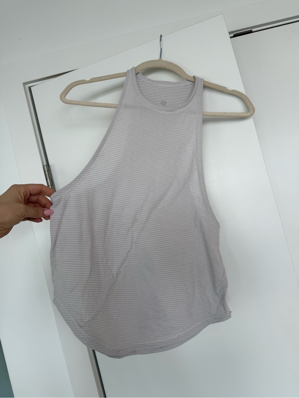 lululemon athletica Light Gray Ribbed Racerback Tank Top - Picture 2 of 2
